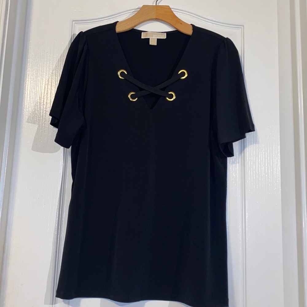 Michael Kors Black Short Sleeve Size Large